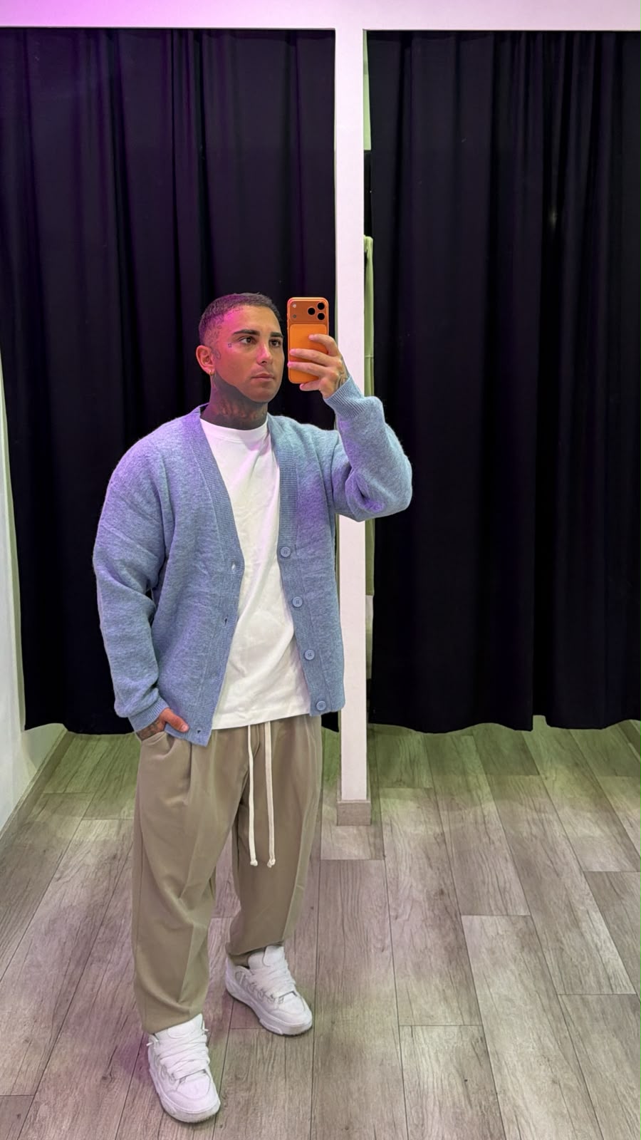 Cardigan azzurro over