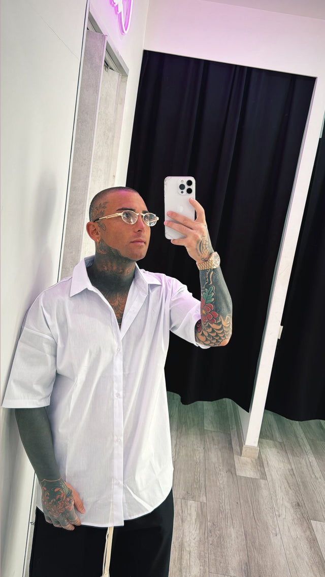 Camicia manica corta bianca