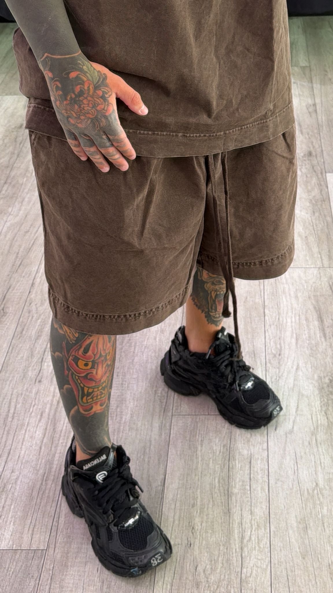 Coordinato slavato marrone