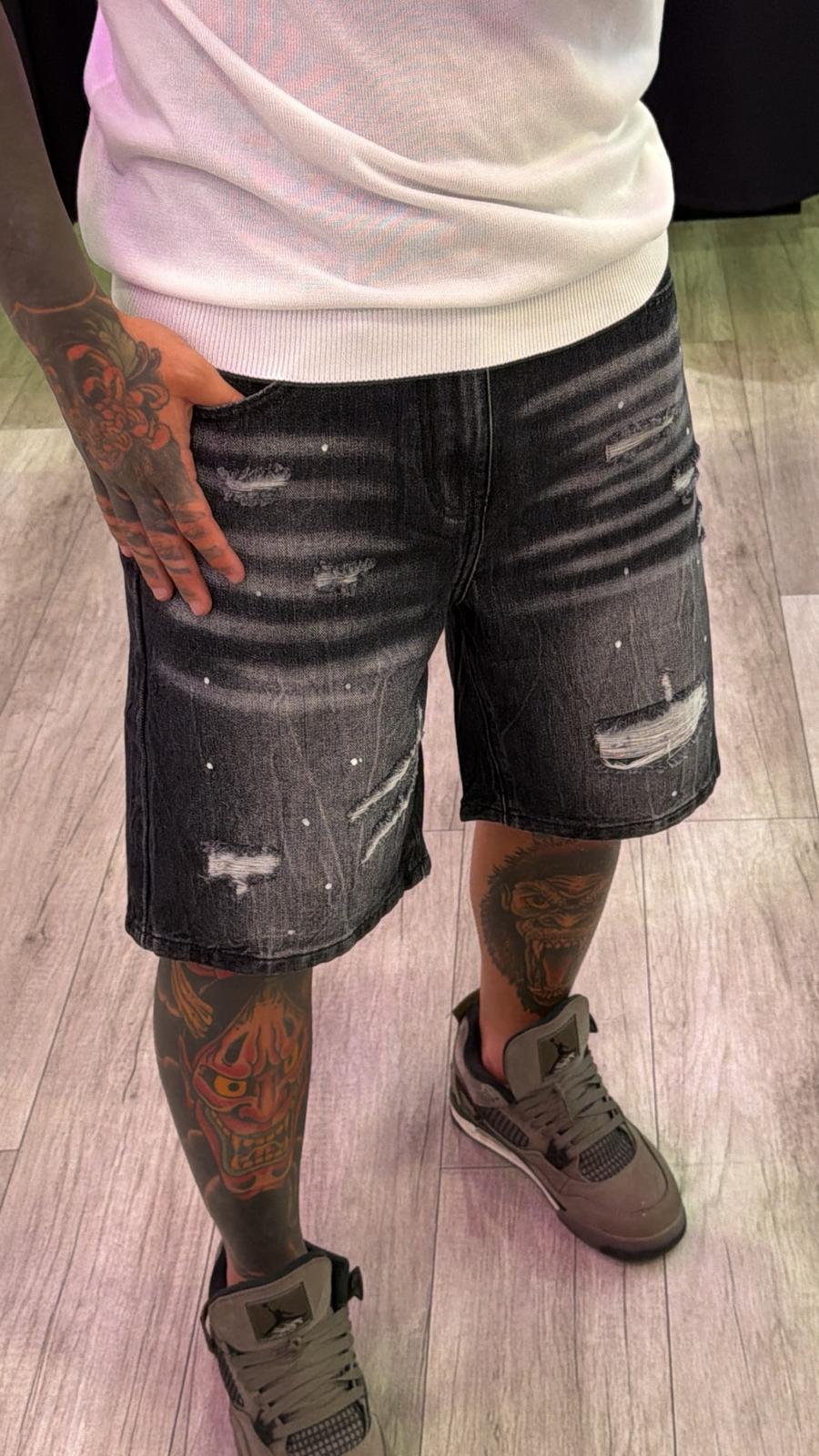 Bermuda jeans nero