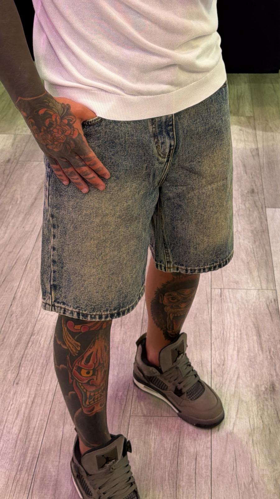 Bermuda jeans slavato