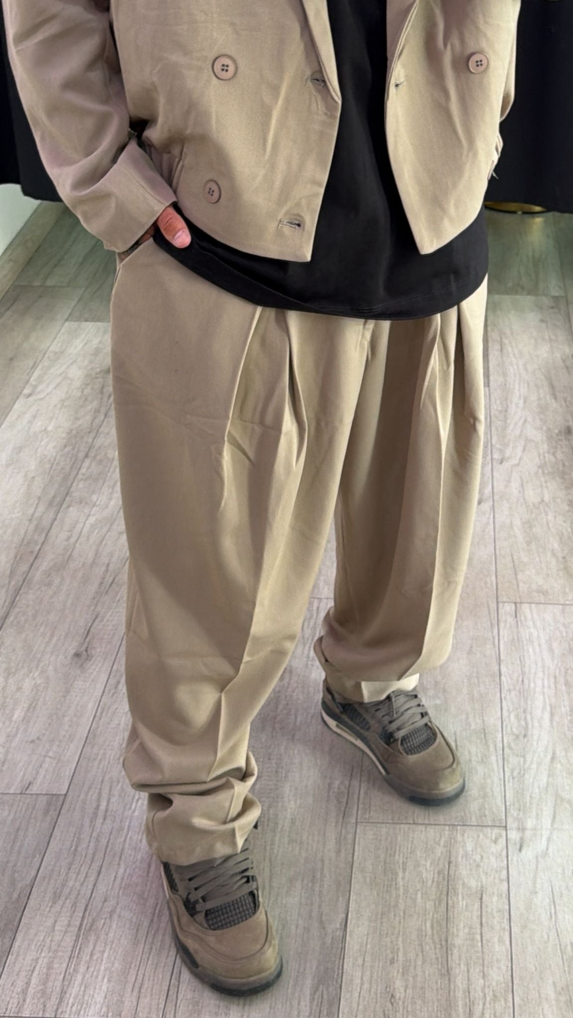 Coordinati crop beige