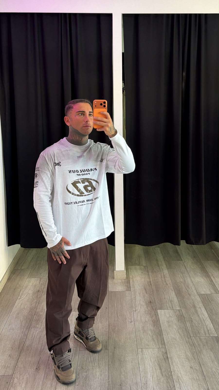 Maglia a manica lunga con stampa bianca
