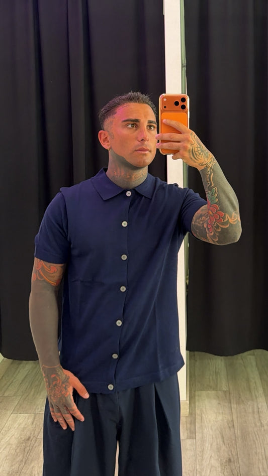 Camicia in filo blu