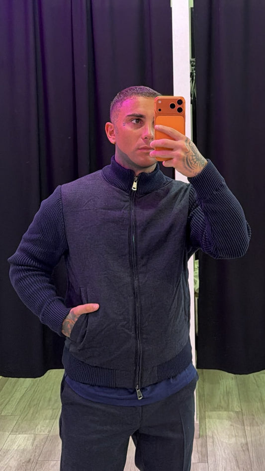 Giubbotto varsity in maglia blu