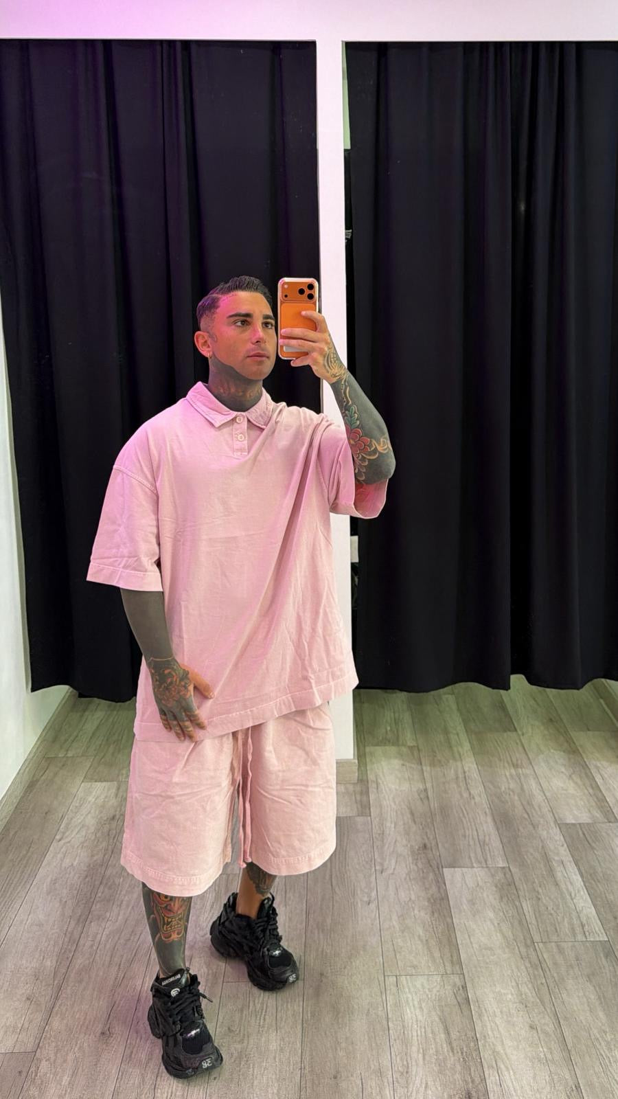Coordinato slavato rosa