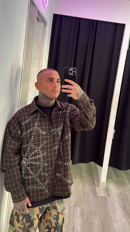 Camicia a quadri marrone
