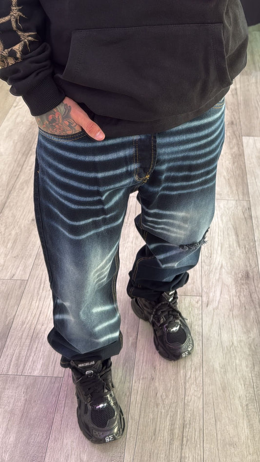 Jeans strip blu
