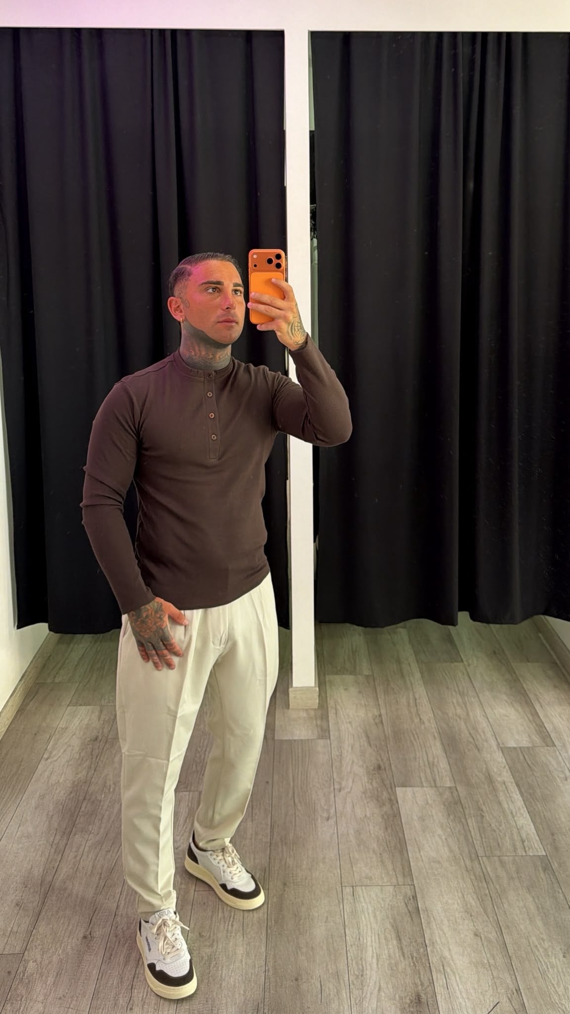 Maglia manica lunga marrone