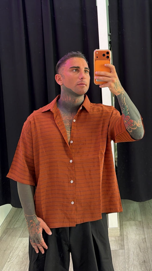 Camicia a righe arancione