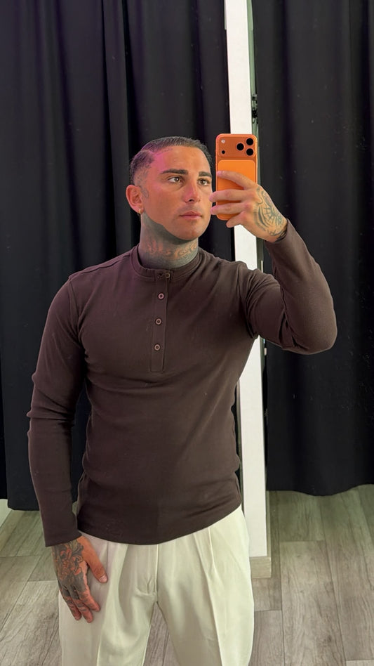 Maglia manica lunga marrone