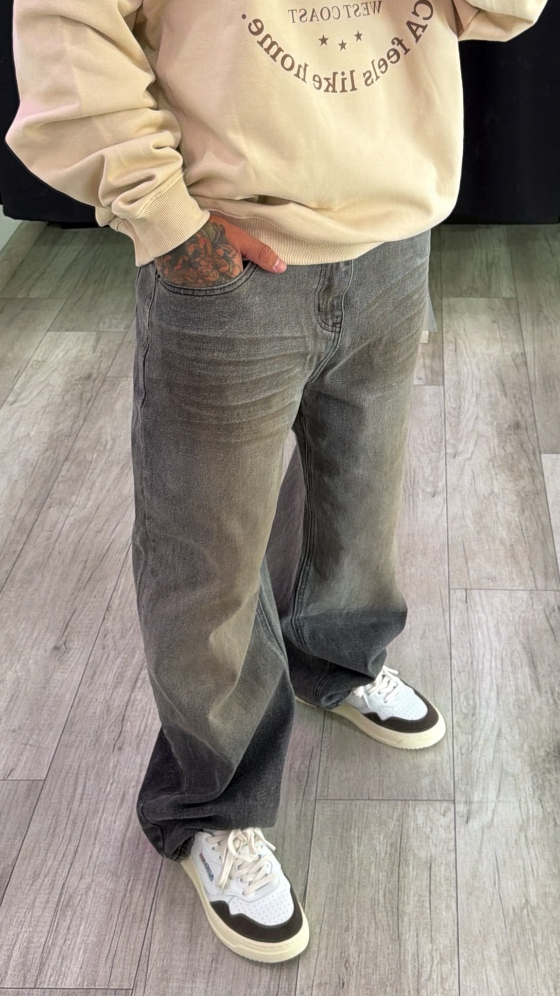 Jeans baggy grigio