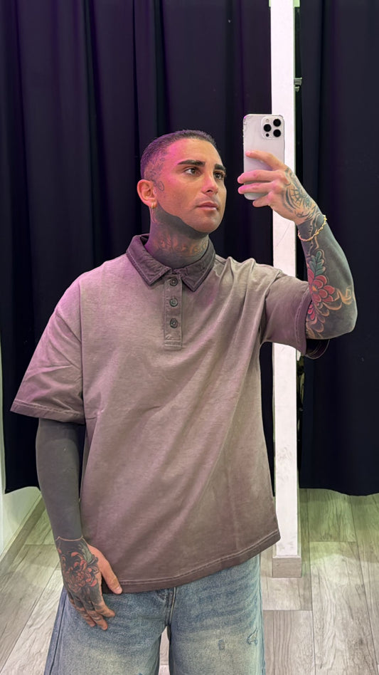 Polo sfumata marrone
