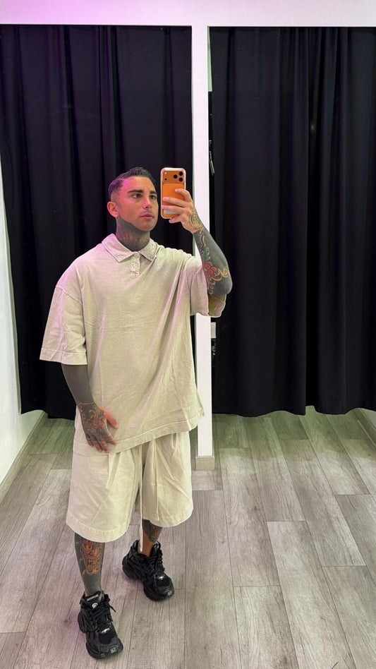 Coordinato slavato beige