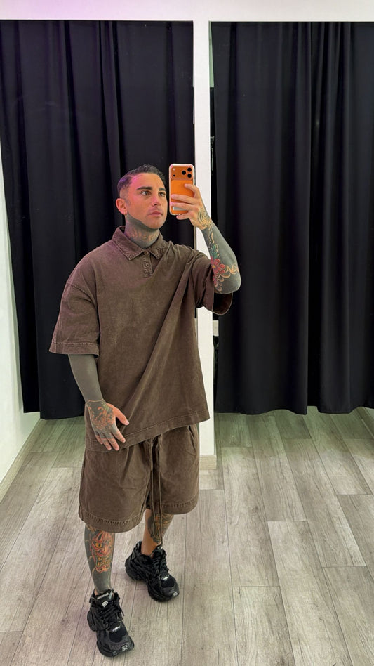 Coordinato slavato marrone