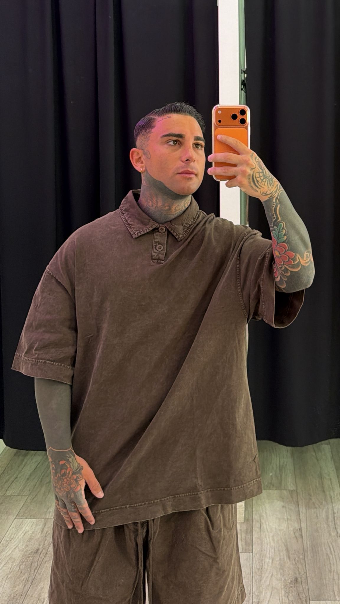 Coordinato slavato marrone