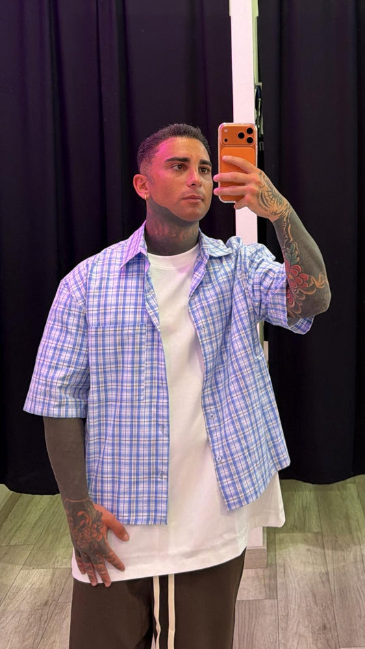 Camicia quadri azzurra
