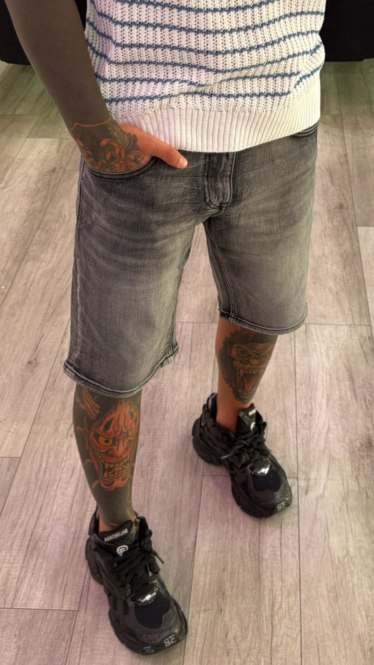 Bermuda jeans grigio