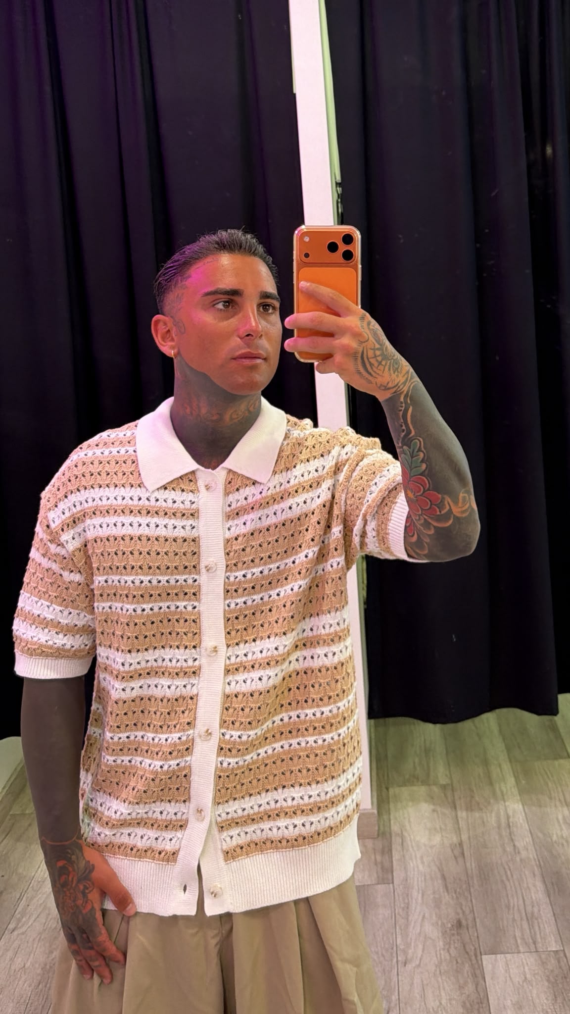 Camicia in ricamo Khaky