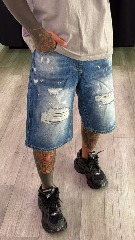 Bermuda in blu jeans