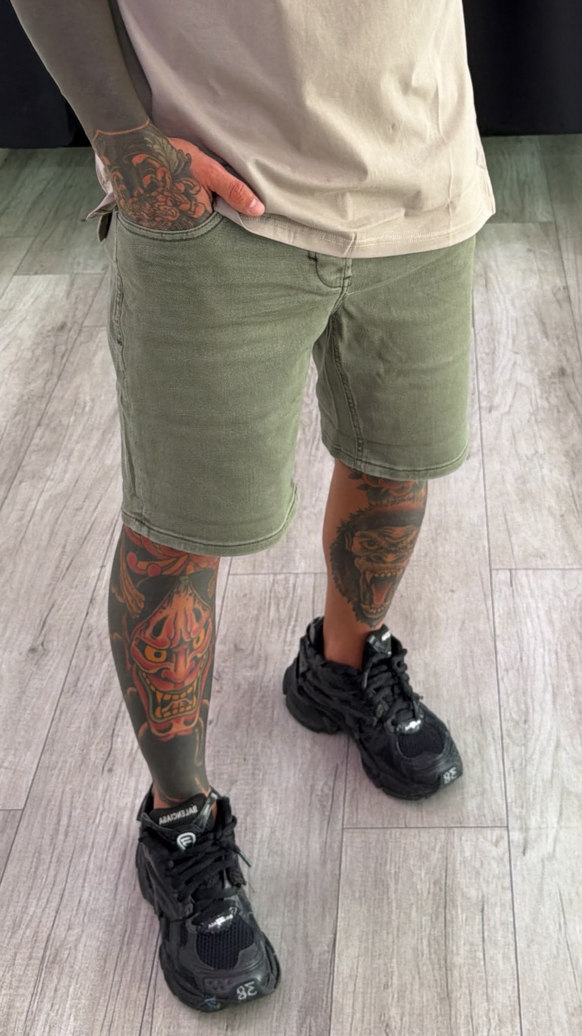 Bermuda jeans verde