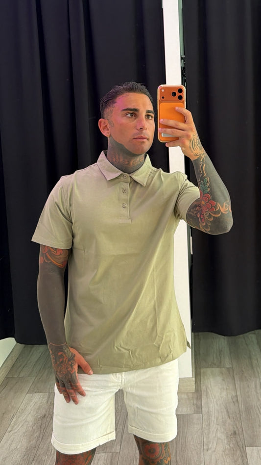 Polo verde in cotone
