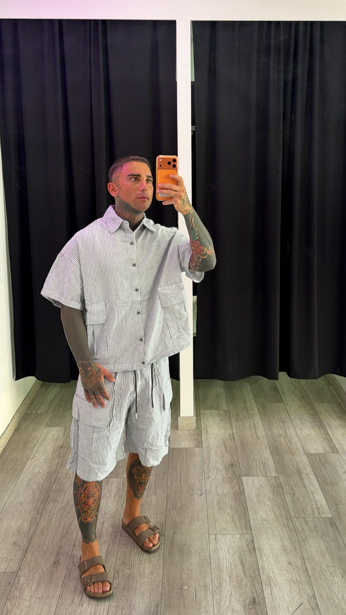 Coordinato a righe nero