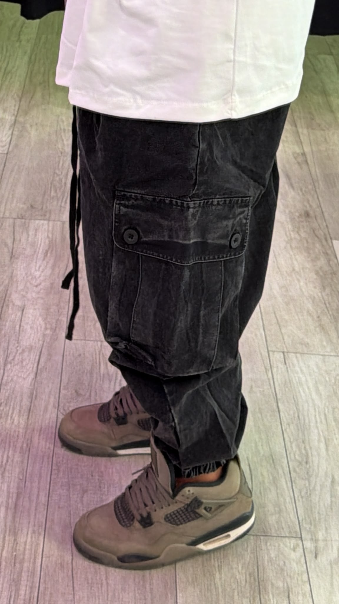Cargo slavato nero