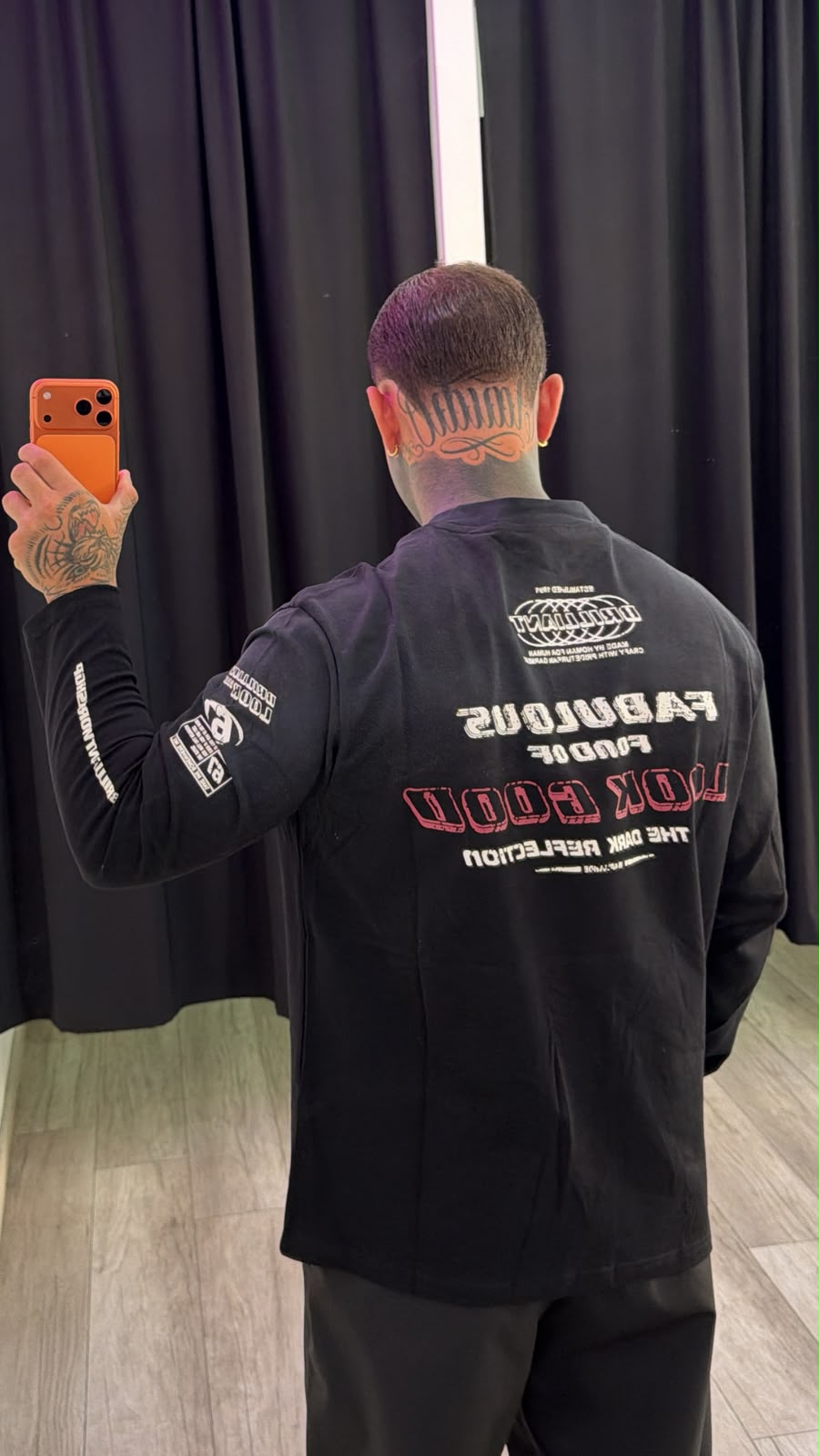 Maglia a manica lunga con stampa nera